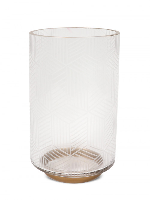 Clear glass vase with golden edges: 25 * 15 cm
