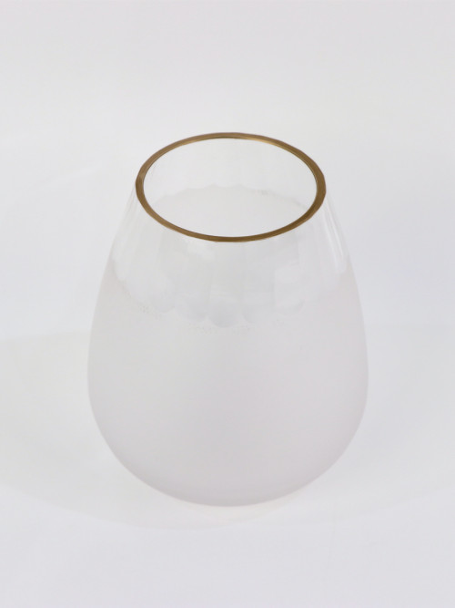 Frosted clear glass vase: 16 * 14 cm
