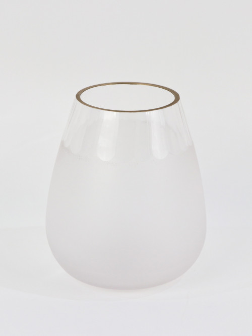 Frosted clear glass vase: 16 * 14 cm