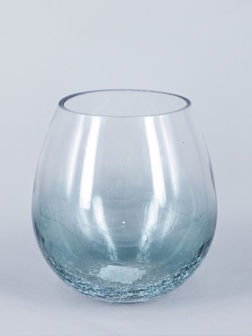 Round transparent glass vase size: 17 * 16 cm