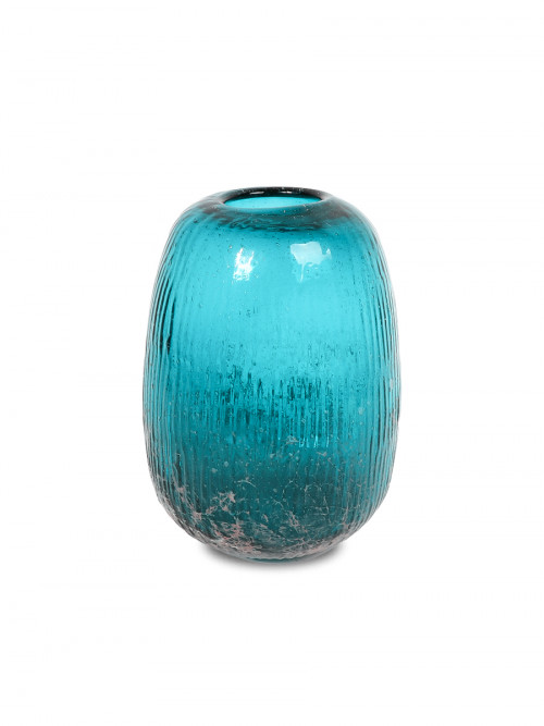 Attractive blue glass vase