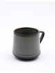 Gray glass mug with brown