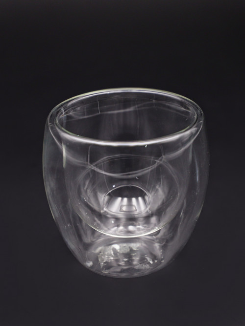 Transparent Double Layer Glass Mug Size: 180ml