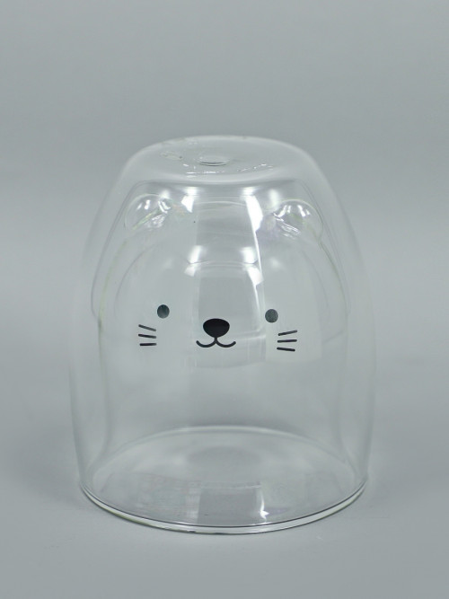 Double-layer transparent glass beaker, volume: 250 ml