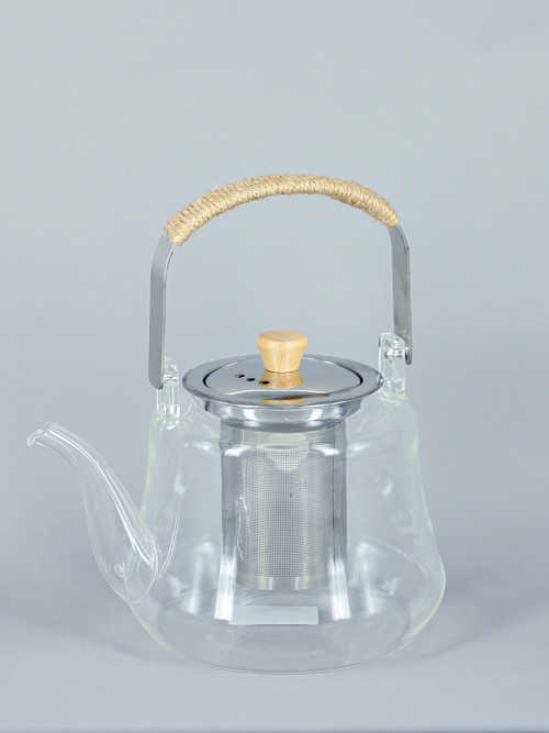 ابريق شاي زجاجي شفاف بسعة: 1000 مل لتر