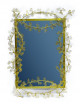 Wall mirrors with metal frame, gold color, square rectangular shape