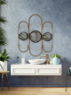 Stylish metal wall mirror lined with porcelain, rectangular shape, size: 50*61 cm