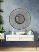 Elegant Metallic Wall Mirror Lined With Porcelain Size: 68 cm