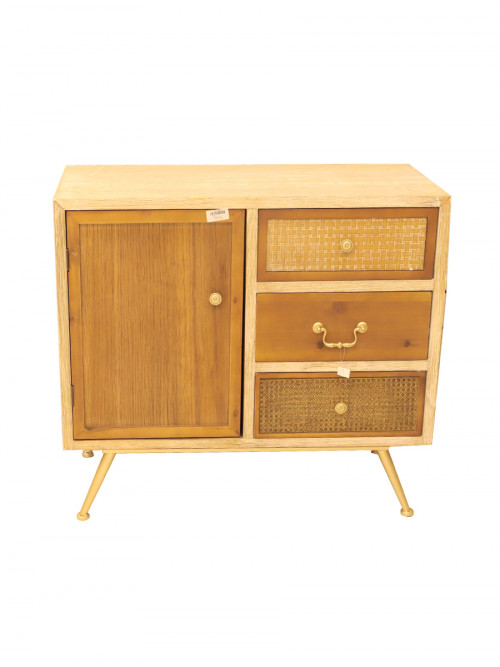 Wooden wardrobe 3 drawers 1 door size 40 * 90 * 80 cm
