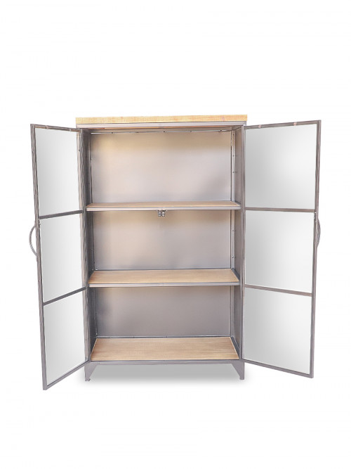 Metal wardrobe 2 doors 2 shelves size 31 * 64 * 103cm