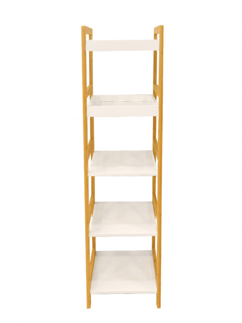 Wooden stand 5 shelves white color