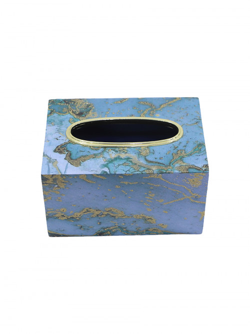 Modern tissue box, marble blue color