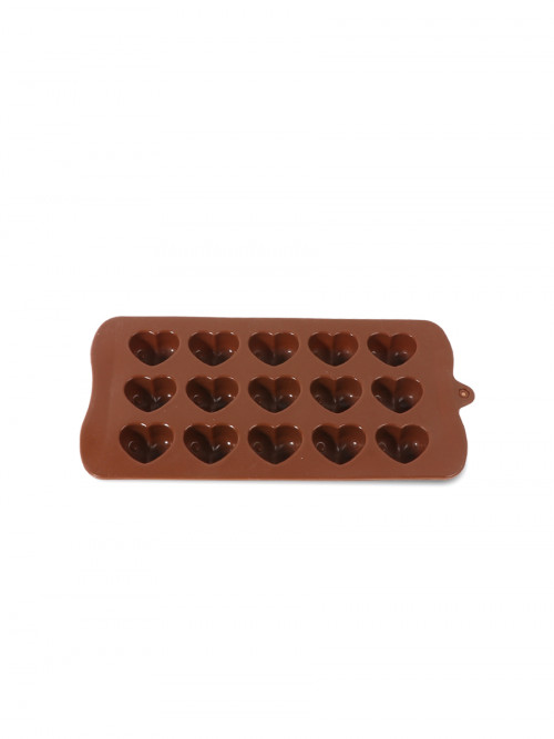  قالب شوكولاتة على شكل قلب يحتوي على 15 فتحة بني 21x10.5x1.9سنتيمتر 