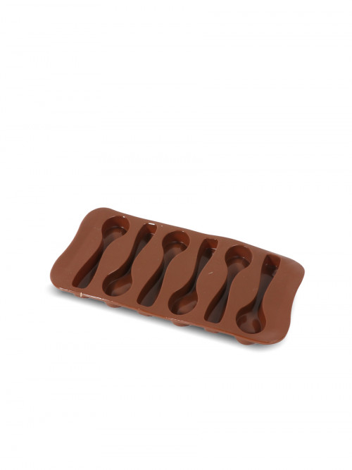 قالب شوكولاتة على شكل ملاعق يحتوي على 15 فتحة بني 21x10.5x1.9سنتيمتر 