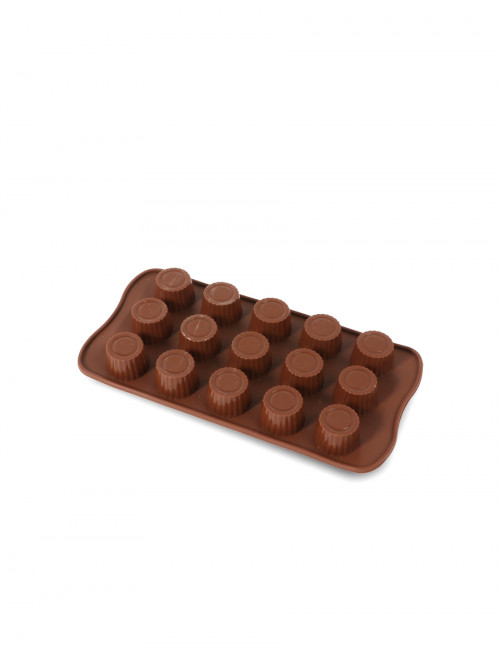  قالب شوكولاتة على شكل دائري يحتوي على 15 فتحة بني 21x10.5x1.9سنتيمتر 