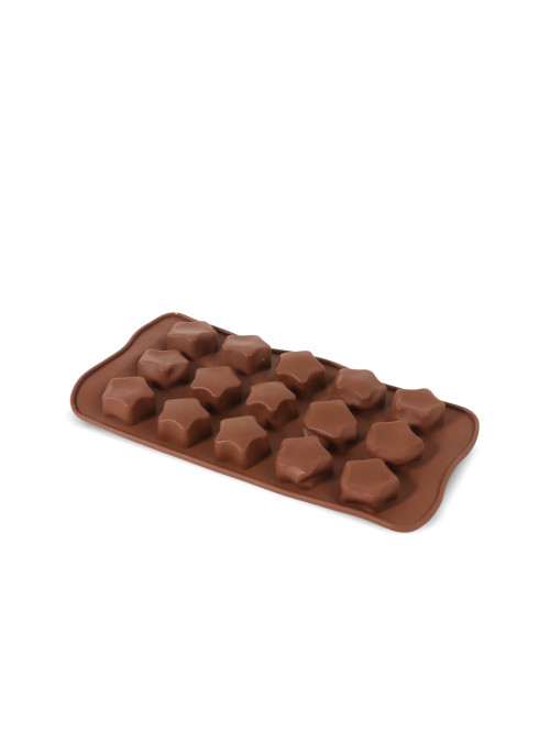  قالب شوكولاتة على شكل نجمة يحتوي على 15 فتحة بني 21x10.5x1.9سنتيمتر 