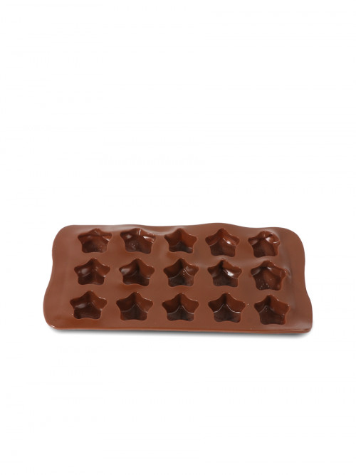  قالب شوكولاتة على شكل نجمة يحتوي على 15 فتحة بني 21x10.5x1.9سنتيمتر 