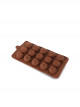  قالب شوكولاتة اشكال متعددة يحتوي على 15 فتحة بني 21x10.5x1.9سنتيمتر 