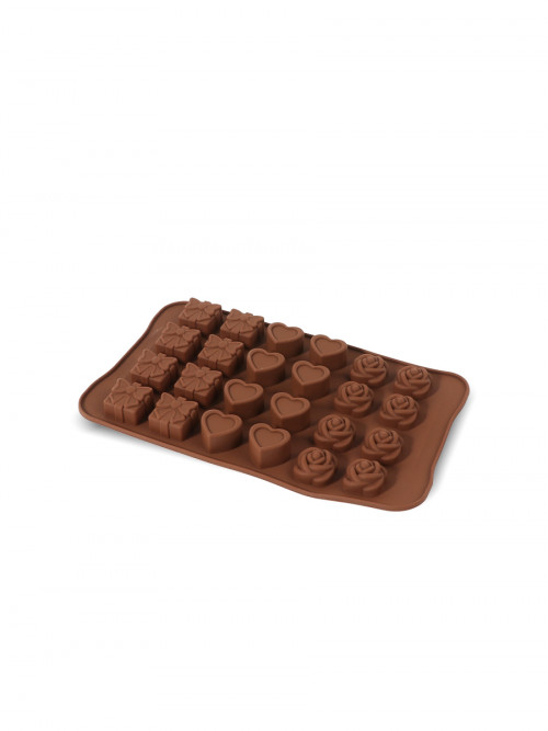  قالب شوكولاتة على اشكال متعددة يحتوي على 24 فتحة بني 23x12x1.9سنتيمتر 