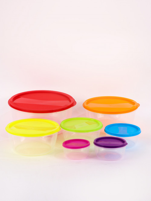 حافظات طعام بلاستيك شكل دائري باحجام مختلفة 