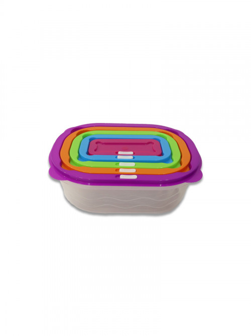 Round shape plastic food containers of different sizes