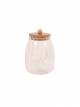 clear glass jar with wooden lid 14*8cm