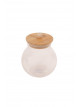 Clear glass jar with wooden lid 13*8.5 cm