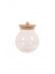 Clear glass jar with wooden lid 13*8.5 cm