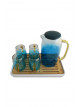 Glass jack set with 4 cups and tipi