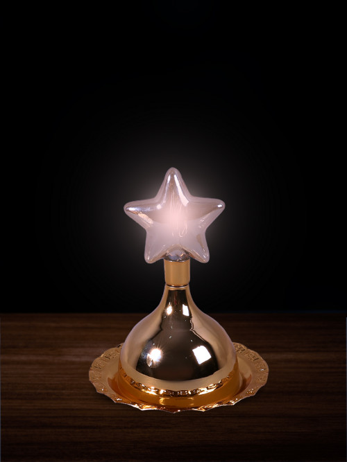 Decorative lighting 3 pieces in the form of a golden star 15 * 21 cm