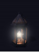 Gold hexagonal metal lantern with star lamp 19*34cm