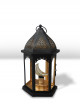 Black hexagonal metal lantern with a crescent-shaped lamp 19 * 34 cm