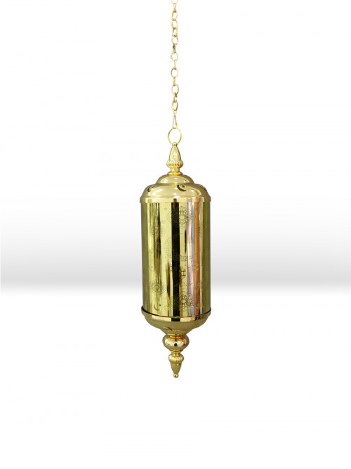 Hanging lantern with Ramadan decoration and the words Ramadan Kareem golden 37*11 cm