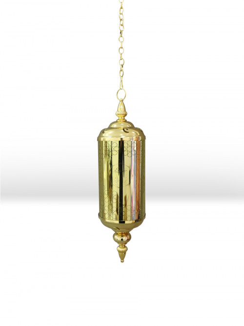 Hanging lantern with Ramadan decoration and the words Ramadan Kareem golden 40*15 cm