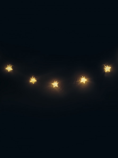 مصابيح زينه تعمل بالبطاريات على شكل نجمه ذهبي  مقاس 1.95متر