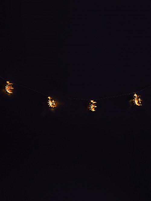 Ramadan Decoration Lights Gold Crescent / Star Shape 1.80 m