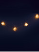 Golden crescent/star battery-operated hanging decoration 2 meters