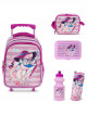 5-Piece Happy Cat Trolley Backpack Pink Color