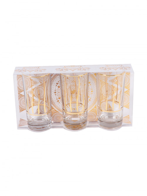 Water cups decorated with gold 3 pieces set