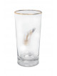 Clear glass juice glasses with golden edges