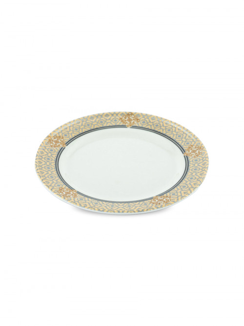 White decorative melamine flat plate size 18 cm