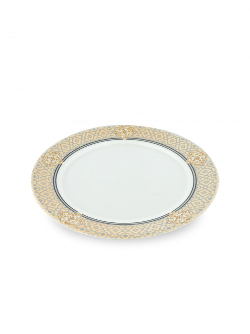 White decorative melamine flat plate size 32 cm