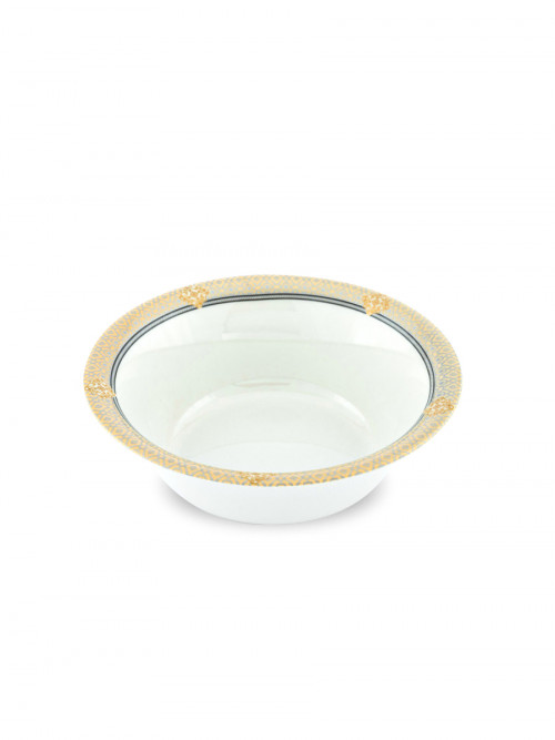White decorated melamine soup bowl, size 22 * ​​8 cm