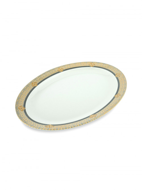 Melvin white decorated oval dish, size 40*29 cm