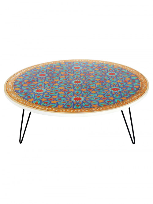  Multi-colored floor serving table round shape
