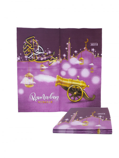 Ramadan paper napkin with the phrase Ramadan goodness and blessing 12 pieces