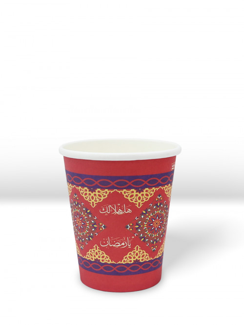Paper cups with Ramadan decoration with the phrase “Hail you, Ramadan”, 6 pieces