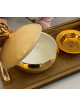 Marble Dater Set With Wooden Dish Beige - Gold