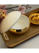 Marble Dater Set With Wooden Plate White - Gold