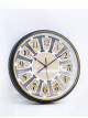 Circular wall clock with a black frame, size 30 cm